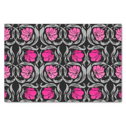 William Morris Pimpernel Fuchsia Pink and Black Tissue Paper