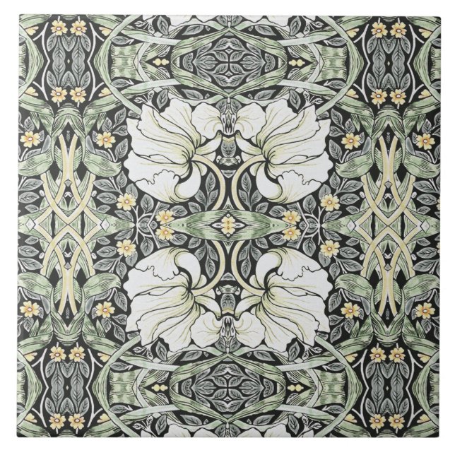 William Morris Pimpernel Intricate Floral Pattern  Ceramic Tile (Front)