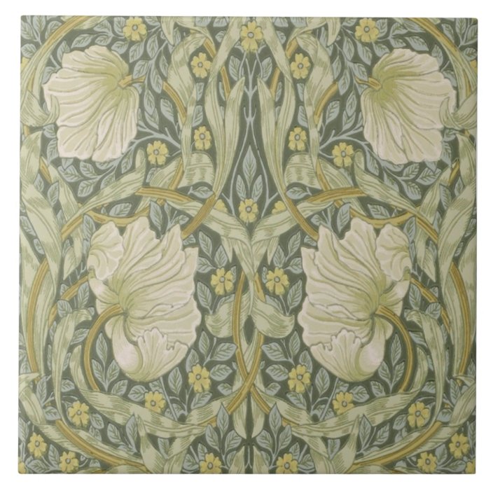 William Morris Pimpernel Matching Repeat Design Ceramic Tile Zazzle Com