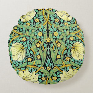 William Morris Pimpernel Mission Style Round Pillow