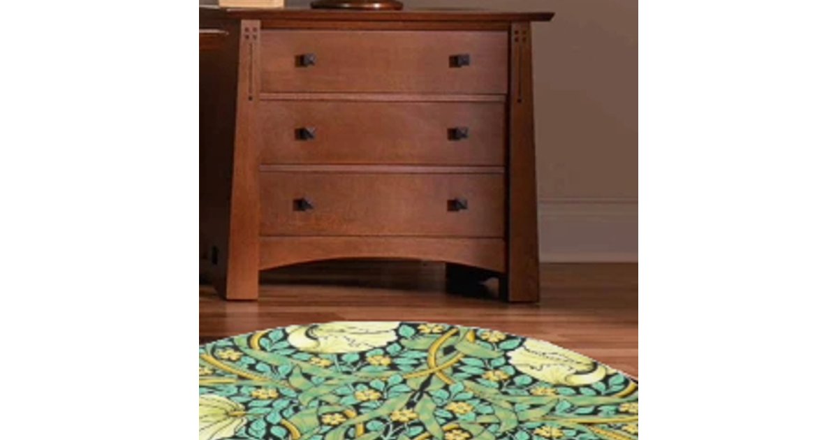 William Morris Pimpernel Mission Style Round Rug | Zazzle