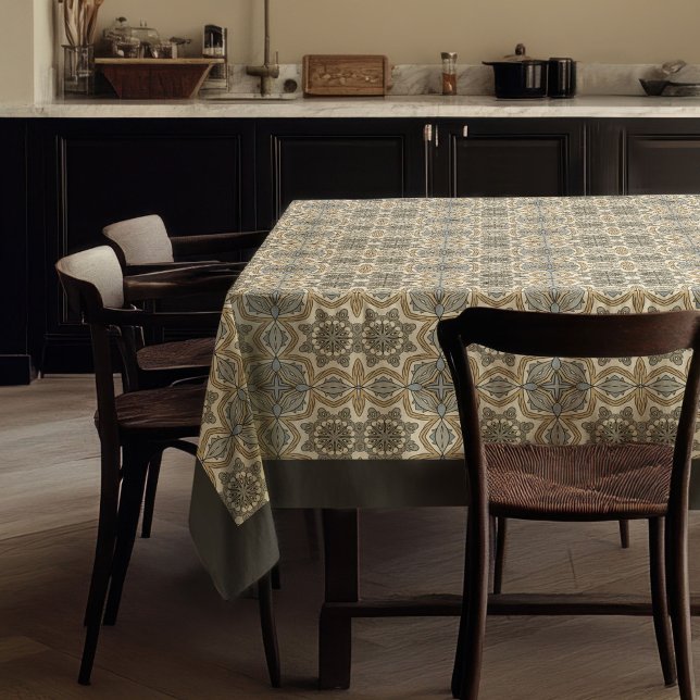 William Morris Pimpernel nouveau neutral colors Tablecloth (William Morris Pimpernel nouveau neutral colors Tablecloth)