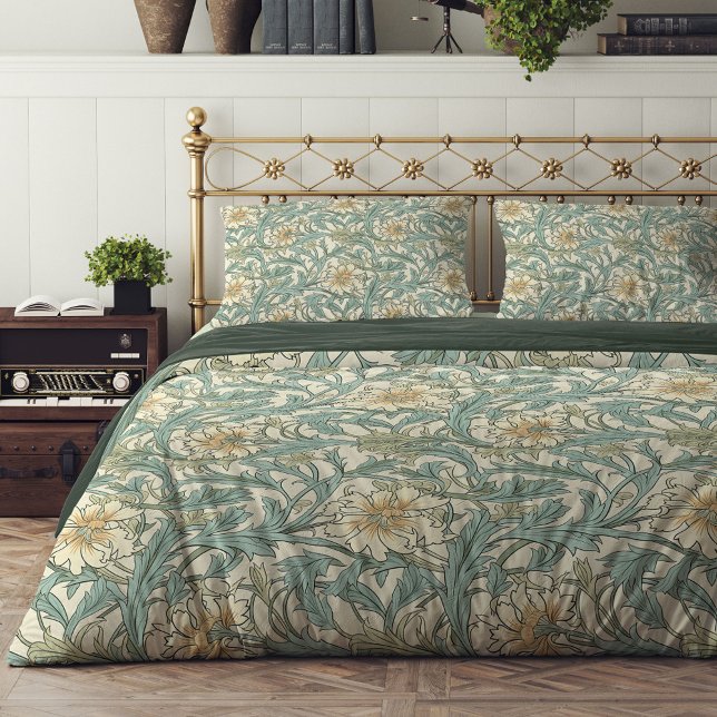 William Morris pimpernel pastel green cream ivory Duvet Cover (William Morris pimpernel pastel green cream ivory Duvet Cover)