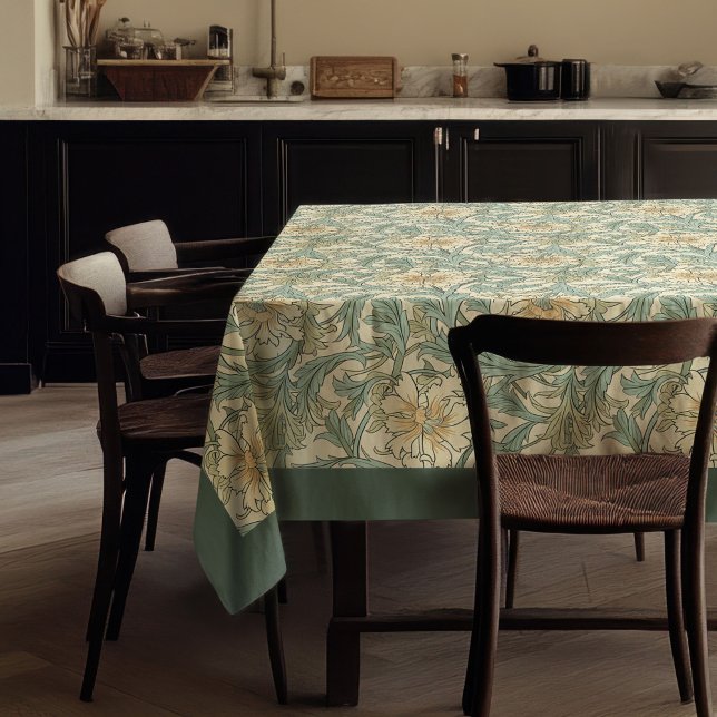 William Morris Pimpernel pastel green ivory blue Tablecloth (William Morris Pimpernel pastel green ivory blue Tablecloth)