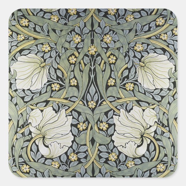 William Morris - Pimpernel  Pattern Design Square Sticker (Front)
