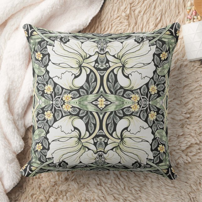 William Morris Pimpernel Pattern Throw Pillow (Blanket)