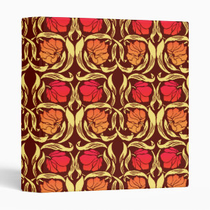 William Morris Pimpernel, Rust Orange and Brown 3 Ring Binder