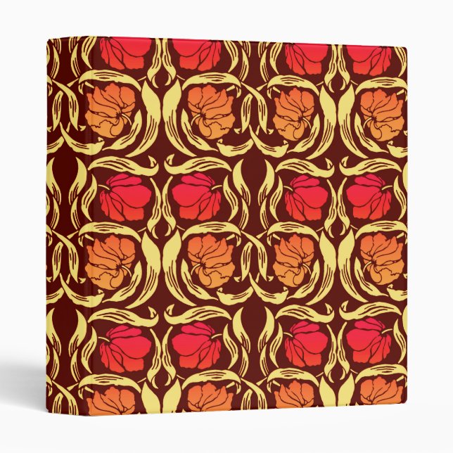 William Morris Pimpernel, Rust Orange and Brown 3 Ring Binder (Front/Spine)