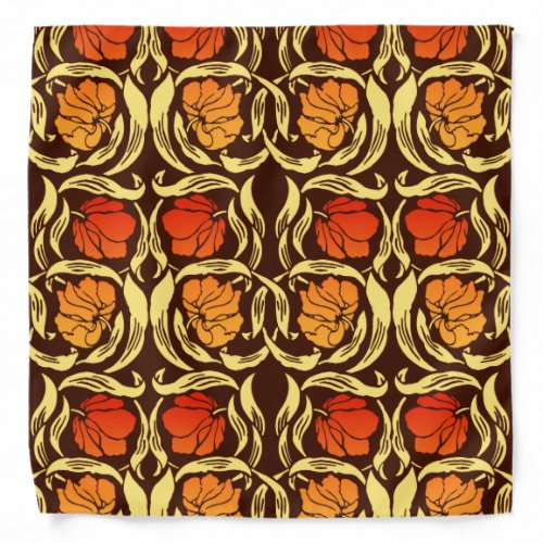 William Morris Pimpernel Rust Orange and Brown Bandana