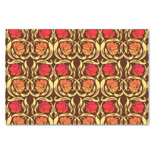 William Morris Pimpernel Rust Orange and Brown Tissue Paper