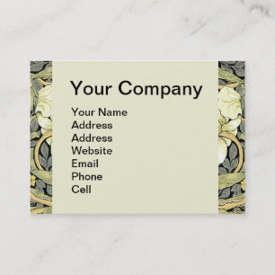 William Morris Pimpernel Tulips Botanical Art Business Card