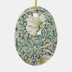 William Morris Pimpernel Tulips Botanical Art Ceramic Ornament