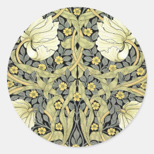 William Morris Pimpernel Tulips Botanical Art Classic Round Sticker