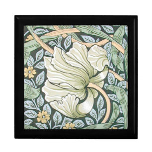 William Morris Pimpernel Tulips Botanical Art Jewelry Box