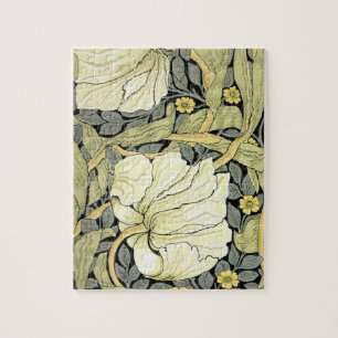 William Morris Pimpernel Tulips Botanical Art Jigsaw Puzzle