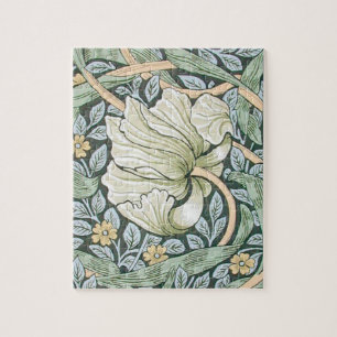 William Morris Pimpernel Tulips Botanical Art Jigsaw Puzzle