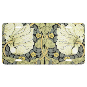 William Morris Pimpernel Tulips Botanical Art License Plate
