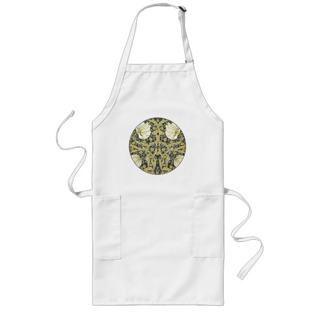 William Morris Pimpernel Tulips Botanical Art Long Apron (Front)