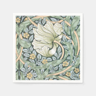 William Morris Pimpernel Tulips Botanical Art Napkins