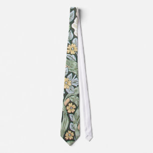 William Morris Pimpernel Tulips Botanical Art Neck Tie