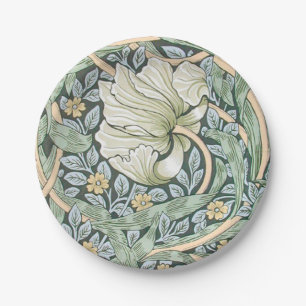 William Morris Pimpernel Tulips Botanical Art Paper Plates