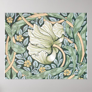 William Morris Pimpernel Tulips Botanical Art Poster