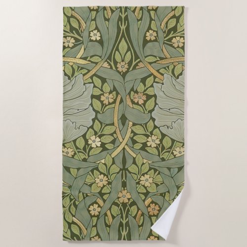 William Morris Pimpernel Vintage Pattern Beach Towel