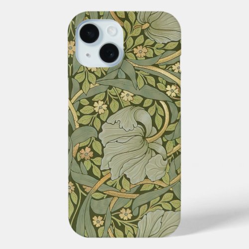 William Morris Pimpernel Vintage Pattern iPhone 15 Case