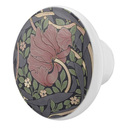 William Morris Pimpernel Vintage Pattern Ceramic K Ceramic Knob