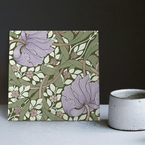 William Morris Pimpernel Vintage Pattern Ceramic T Ceramic Tile