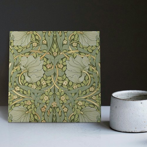 William Morris Pimpernel Vintage Pattern Ceramic Tile