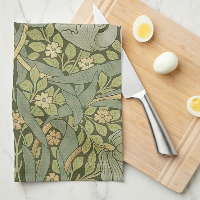 William Morris Pimpernel Vintage Pattern Kitchen Towel (Quarter Fold)