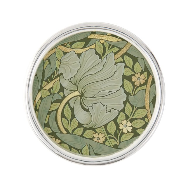 William Morris Pimpernel Vintage Pattern Lapel Pin (Front)