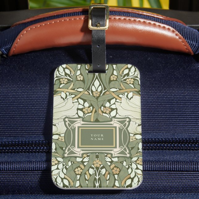 William Morris Pimpernel Vintage Pattern Luggage Tag (Front Insitu 2)