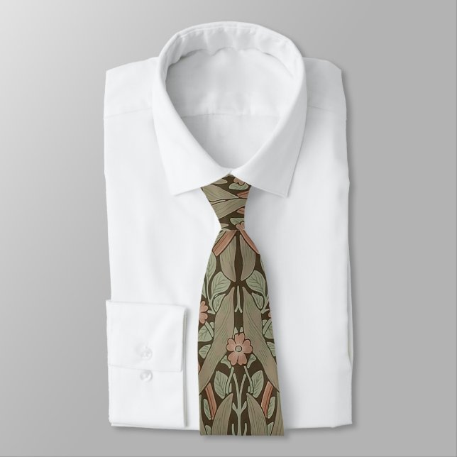 William Morris Pimpernel Vintage Pattern Neck Tie (Tied)