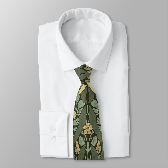 William Morris Pimpernel Vintage Pattern Neck Tie (Tied)