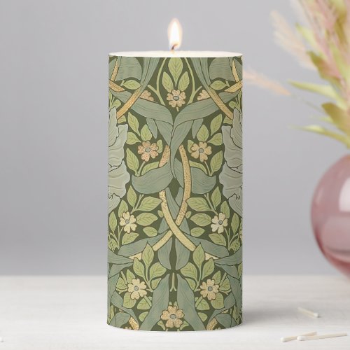 William Morris Pimpernel Vintage Pattern Pillar Candle