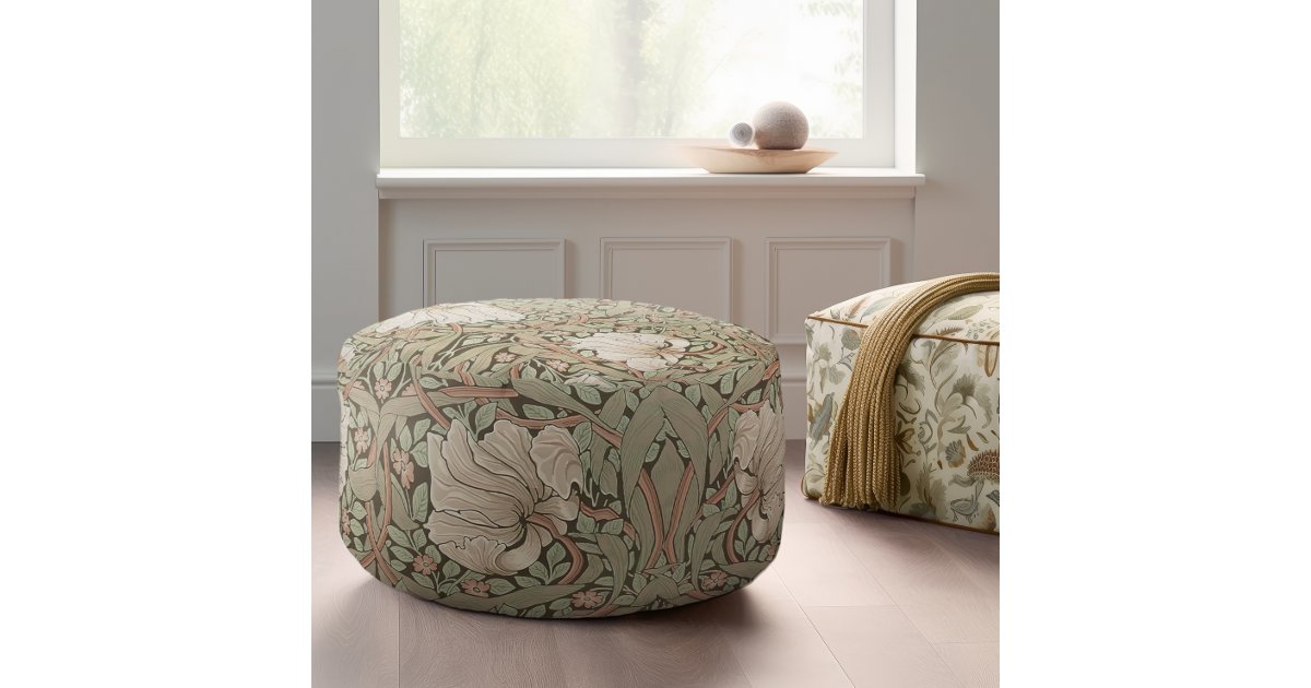 William Morris Pimpernel Vintage Pattern Pouf