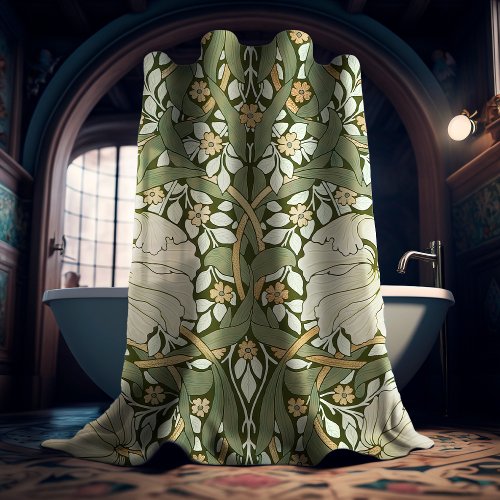 William Morris Pimpernel Vintage Pattern Shower Cu Shower Curtain