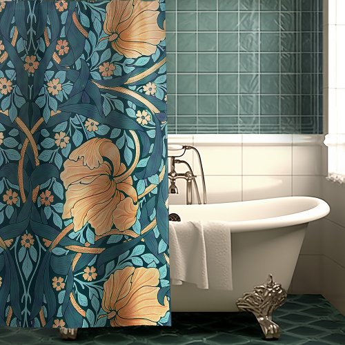 William Morris Pimpernel Vintage Pattern Shower Cu Shower Curtain