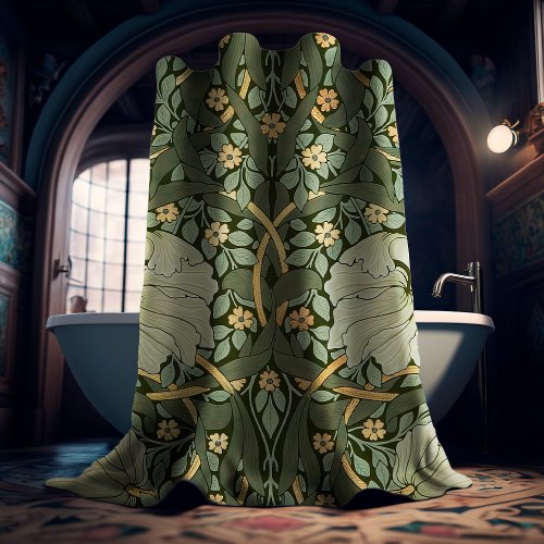William Morris Pimpernel Vintage Pattern Shower Cu Shower Curtain