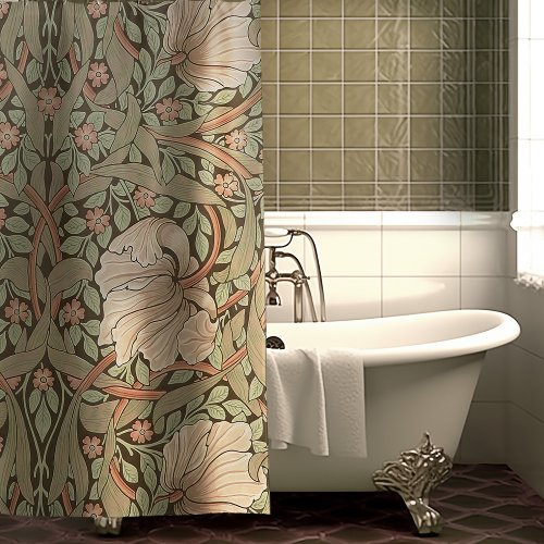 William Morris Pimpernel Vintage Pattern Shower Cu Shower Curtain