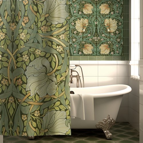 William Morris Pimpernel Vintage Pattern Shower Curtain