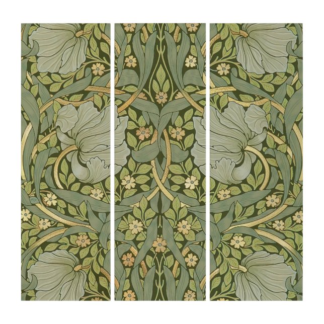 William Morris Pimpernel Vintage Pattern Triptych (Front)
