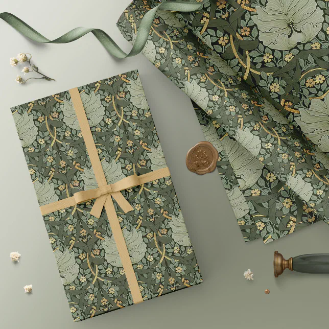 Pimpernel William Morris -Dark Brown Wrapping Paper
