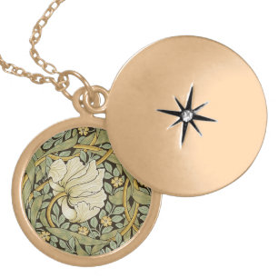 William Morris Pimpernel Vintage Pre-Raphaelite Locket Necklace
