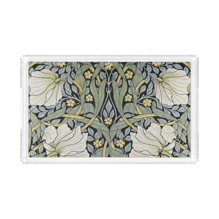 William Morris Pimpernel Wallpaper Design Acrylic Tray Zazzle Com