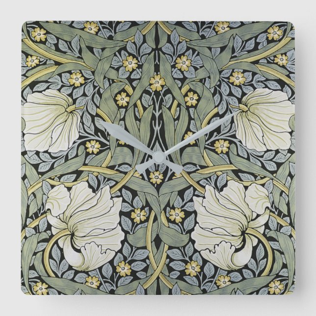 William Morris - Pimpernel Wallpaper Design Square Wall Clock (Front)