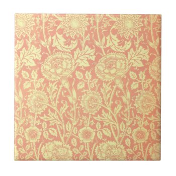 William Morris Pink And Rose Design Tile by wmorrispatterns at Zazzle