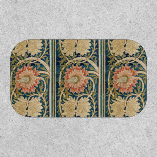 William Morris Pink Floral Silk Embroidery Antique Patch